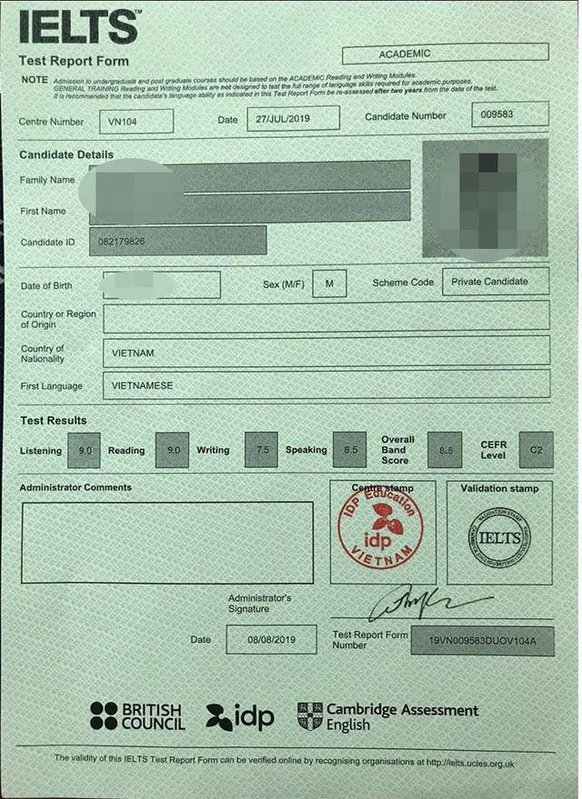 Thầy giáo IELTS ở Thái Nguyên bị tố fake điểm từ 6.0 thành 8.5, thợ photoshop không có tâm nên điền nhầm giới tính thành nữ? - Ảnh 4. Thầy giáo IELTS ở Thái Nguyên bị tố fake điểm từ 6.0 thành 8.5, thợ photoshop không có tâm nên điền nhầm giới tính thành nữ? - Ảnh 4.