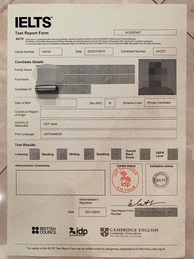 Thầy giáo IELTS ở Thái Nguyên bị tố fake điểm từ 6.0 thành 8.5, thợ photoshop không có tâm nên điền nhầm giới tính thành nữ? - Ảnh 2. Thầy giáo IELTS ở Thái Nguyên bị tố fake điểm từ 6.0 thành 8.5, thợ photoshop không có tâm nên điền nhầm giới tính thành nữ? - Ảnh 2.