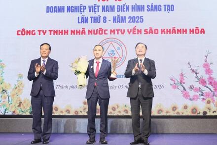 Công ty Yến sào Khánh Hòa đạt tốp 10 doanh nghiệp Việt Nam điển hình sáng tạo xuất sắc năm 2025