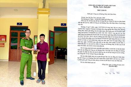 Công an Điện Biên giúp người ở Đồng Nai nhận lại tiền chuyển nhầm