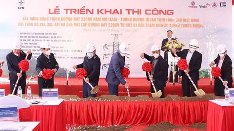 Triển khai thi công xây dựng đường dây 220kV Nậm Mô – Tương Dương