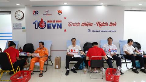 EVNGENCO2 hiến tặng 111 đơn vị máu trong ngày đầu tiên tổ chức Tuần lễ hồng EVN lần X