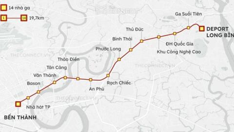 Lịch trình tuyến metro số 1 TP HCM: Từ Bến Thành đến Suối Tiên