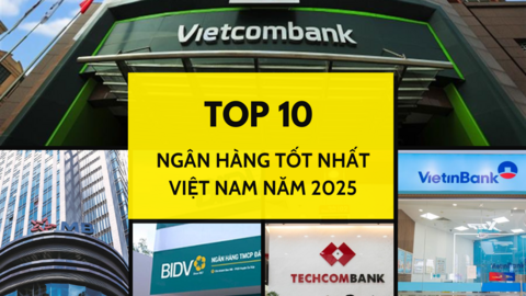 10 ngân hàng tốt nhất Việt Nam năm 2025: Techcombank vượt Vietinbank và VPBank vượt Agribank