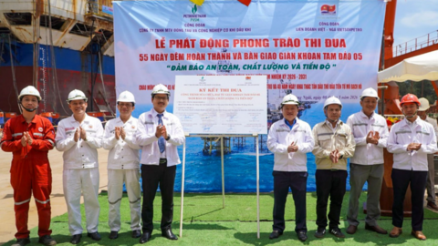 PVSM quyết tâm hoàn thành và bàn giao giàn khoan Tam Đảo 05 trong 55 ngày đêm