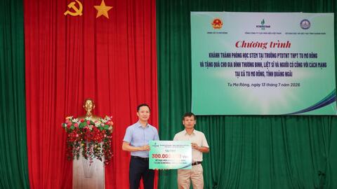 BSR lan tỏa nghĩa tình đến miền Tây Quảng Ngãi, khánh thành 2 phòng STEM tại địa phương