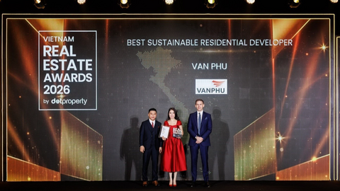 Văn Phú và Vlasta Premier - Phú Thuận được vinh danh tại Dot Property Vietnam Real Estate Awards 2026