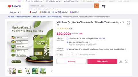 Cục An toàn thực phẩm yêu cầu Lazada, Shopee gỡ khẩn sản phẩm Slimaura Care x3 vì chưa được cấp phép