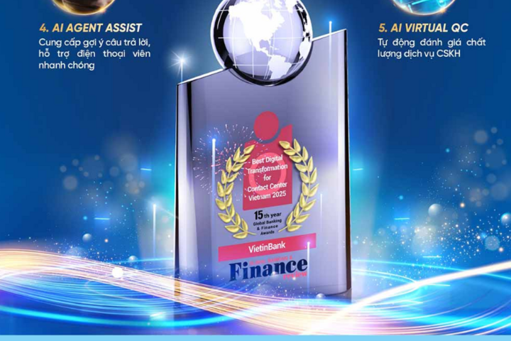 VietinBank đạt giải thưởng “Trung tâm Dịch vụ Khách hàng chuyển đổi số tốt nhất Việt Nam 2025”