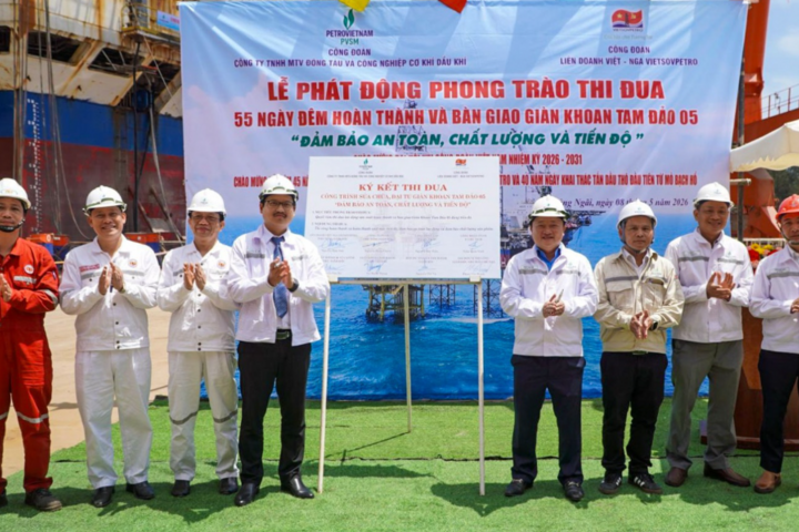 PVSM quyết tâm hoàn thành và bàn giao giàn khoan Tam Đảo 05 trong 55 ngày đêm