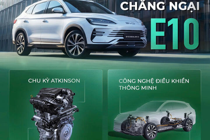 BYD Việt Nam công bố toàn bộ xe hybrid sạc điện của hãng tương thích với xăng E10
