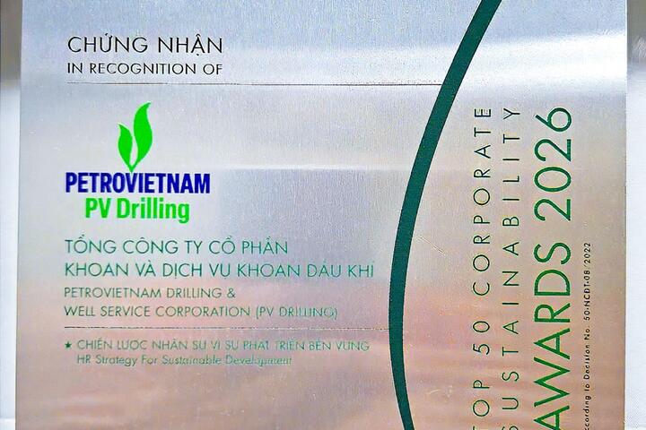 PV Drilling được vinh danh trong Top VIX50 và Top 50 Doanh nghiệp phát triển bền vững