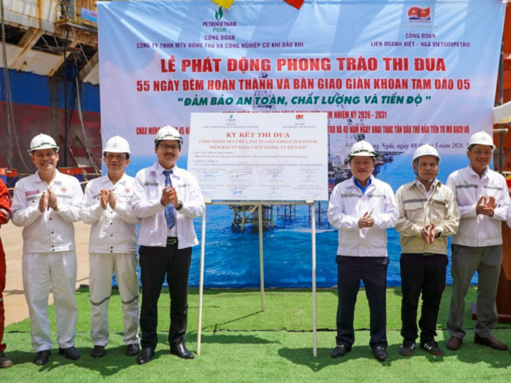 PVSM quyết tâm hoàn thành và bàn giao giàn khoan Tam Đảo 05 trong 55 ngày đêm