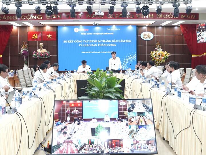 EVNSPC sơ kết công tác đầu tư xây dựng 4 tháng đầu năm và giao ban tháng 5/2026