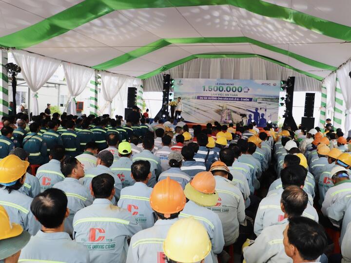 Hợp đồng EPC bờ Dự án đường ống khí Lô B - Ô Môn đạt mốc 1,5 triệu giờ làm việc an toàn