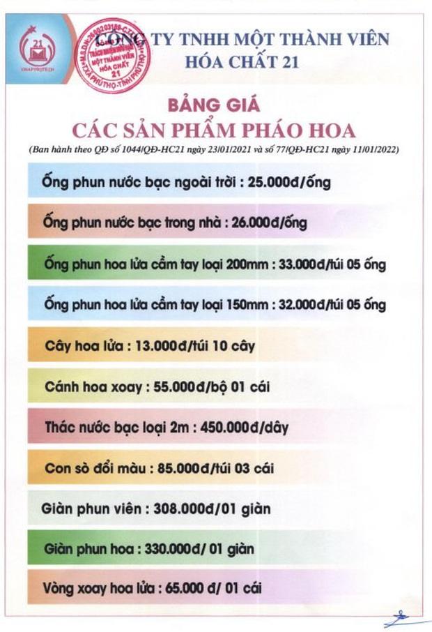 Chi tiết giá cả và các điểm bán pháo hoa của nhà máy Z121 tại 32 tỉnh thành trong dịp Tết Nguyên đán Nhâm Dần - Ảnh 9.