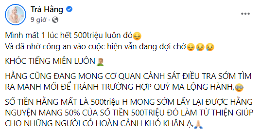 Lại tiếp tục có Trà Ngọc Hằng bị lừa chuyển khoản NỬA TỶ ĐỒNG sau vụ hàng loạt nghệ sĩ nổi tiếng bị mắc bẫy mạo danh - Ảnh 1.