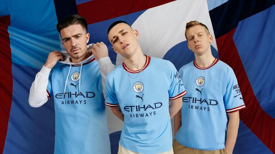 Áo đấu mùa 2022/23 của Man City. Ảnh: Manchester City.