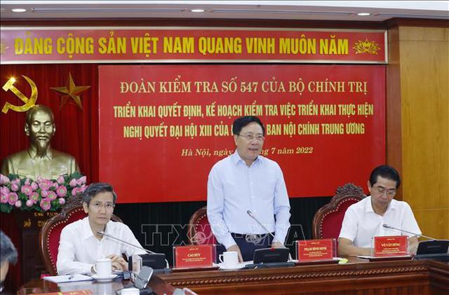 Kiểm tra việc thực hiện Nghị quyết Đại hội XIII của Đảng tại Ban Nội chính Trung ương - Ảnh 1.