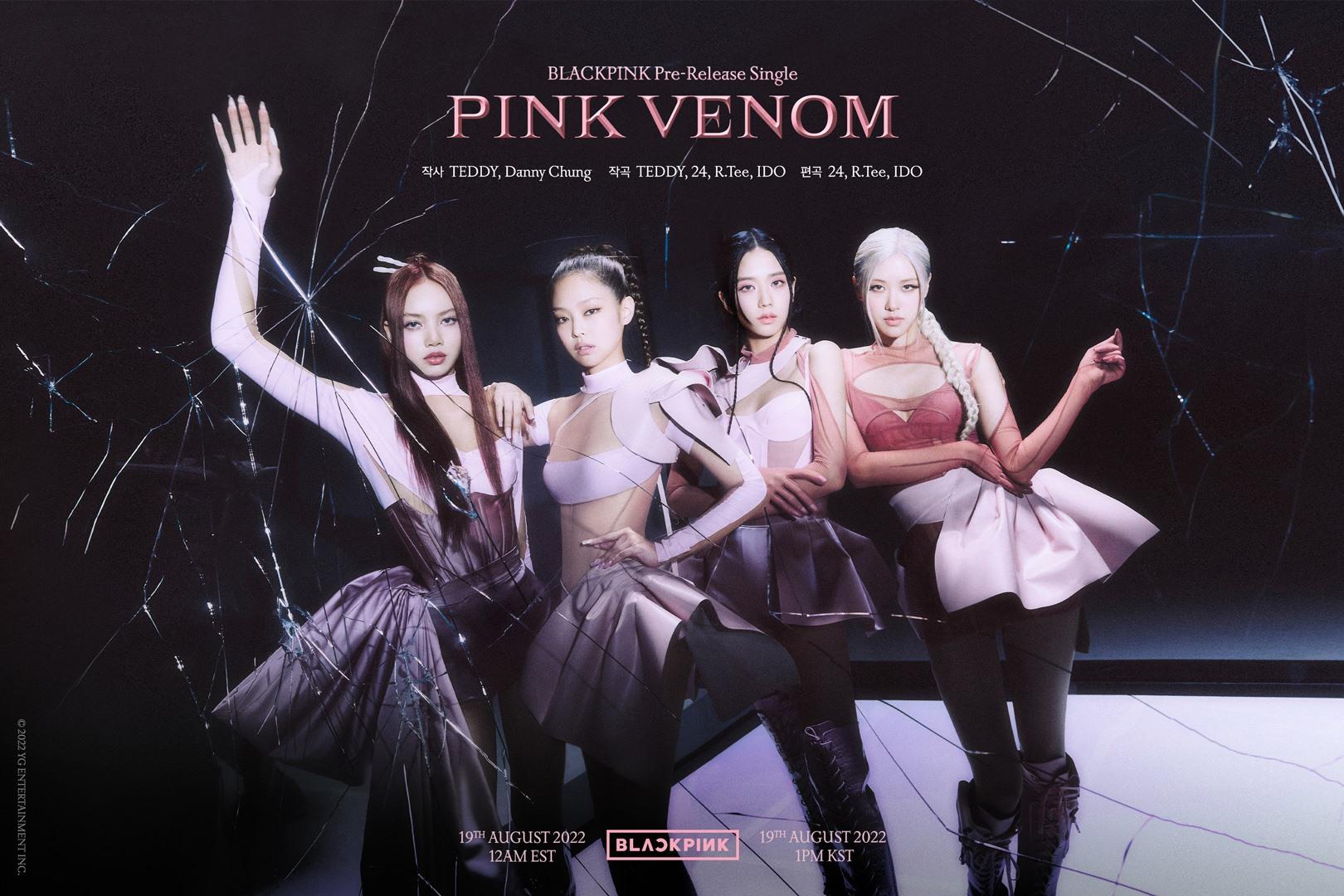 MV “Pink Venom” mở đường cho album phòng thu thứ hai của Blackpink sẽ được phát hành ngày 19.8 tới đây. Ảnh: YG.