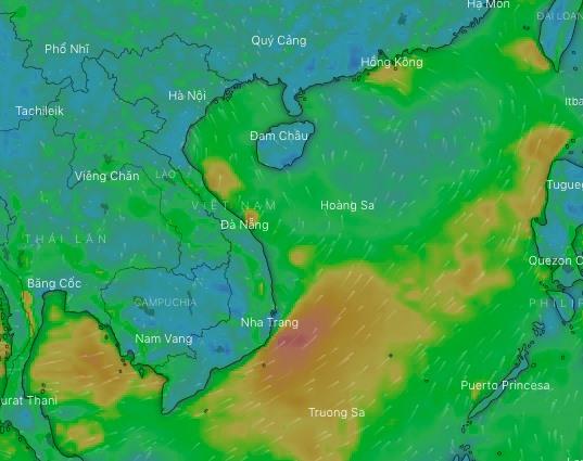 Cập nhật tác động của vùng áp thấp trên Biển Đông