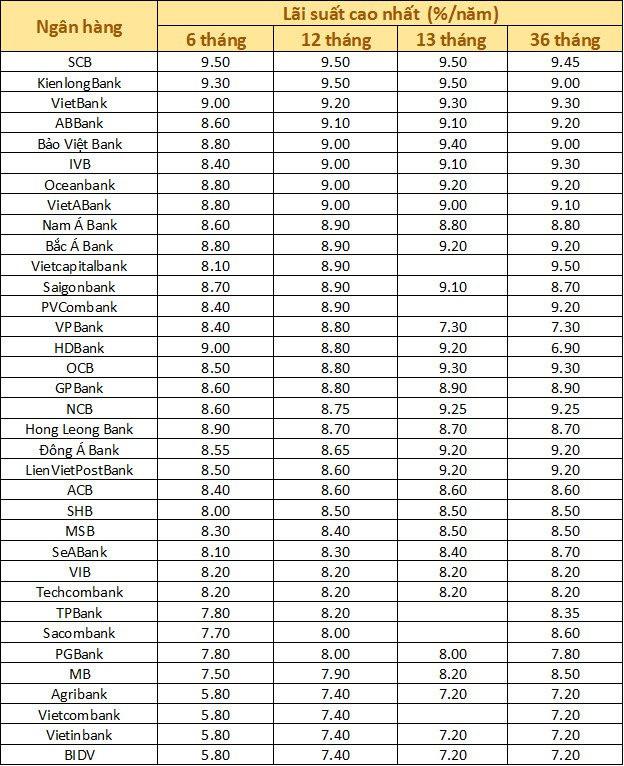 Chỉ còn 4 ngân hàng niêm yết lãi suất huy động 12 tháng trên 9%/năm - Ảnh 2.