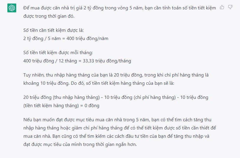 Nhờ ChatGPT gợi ý cách tiết kiệm để mua căn nhà hơn 2 tỷ đồng trong 5 năm và cái kết - Ảnh 2.