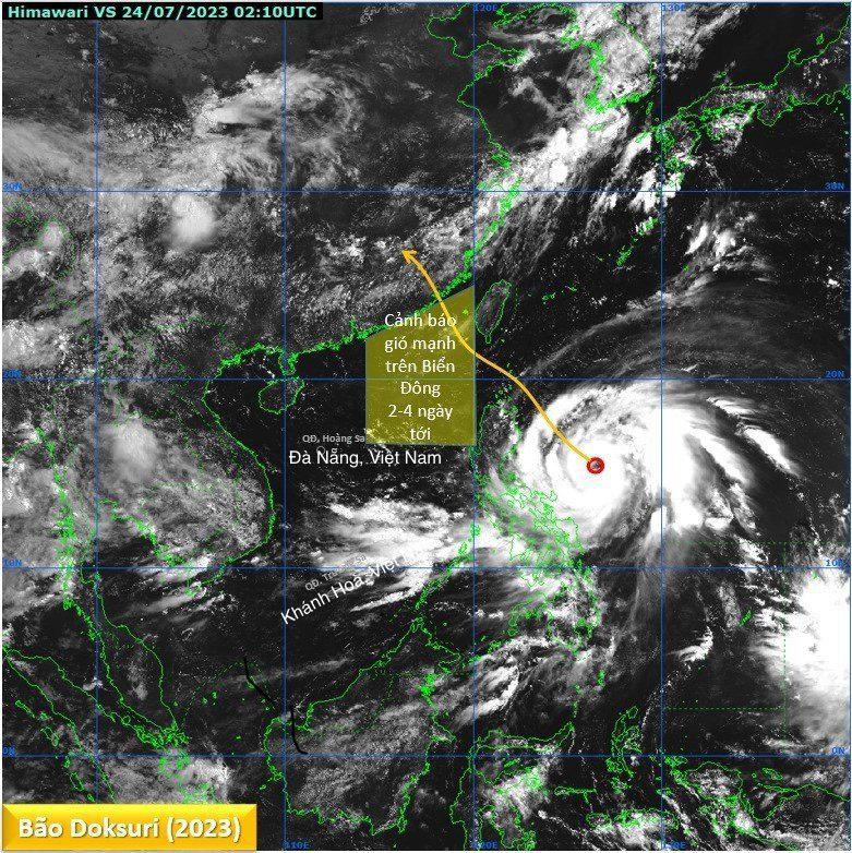 Cảnh báo rủi ro thiên tai cấp 3 do bão Doksuri