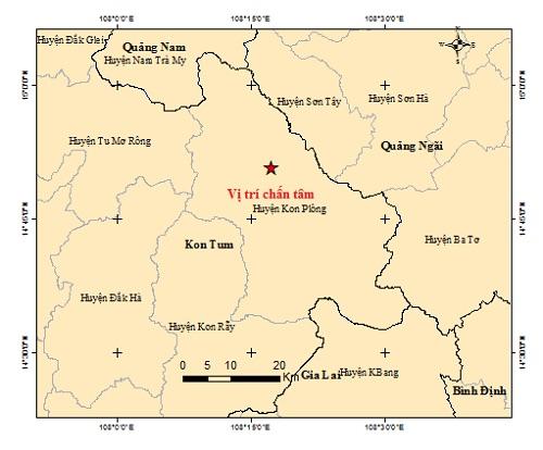 3 trận động đất liên tiếp xảy ra tại Kon Tum vào sáng 25.8