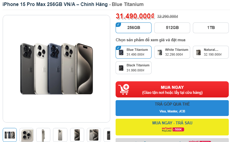 iPhone 15 Pro Max đại hạ giá chào đón năm mới 2024