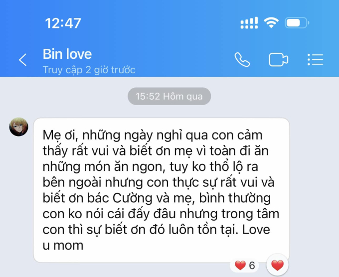 Thanh Vân Hugo chia sẻ tin nhắn con trai gửi, vô tình "lộ" luôn mối quan hệ cha dượng - con riêng cùng cách dạy con tuyệt vời - Ảnh 2.