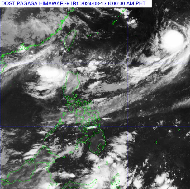 Áp thấp gần Biển Đông đã mạnh lên thành bão số 7 Ampil. Ảnh: PAGASA