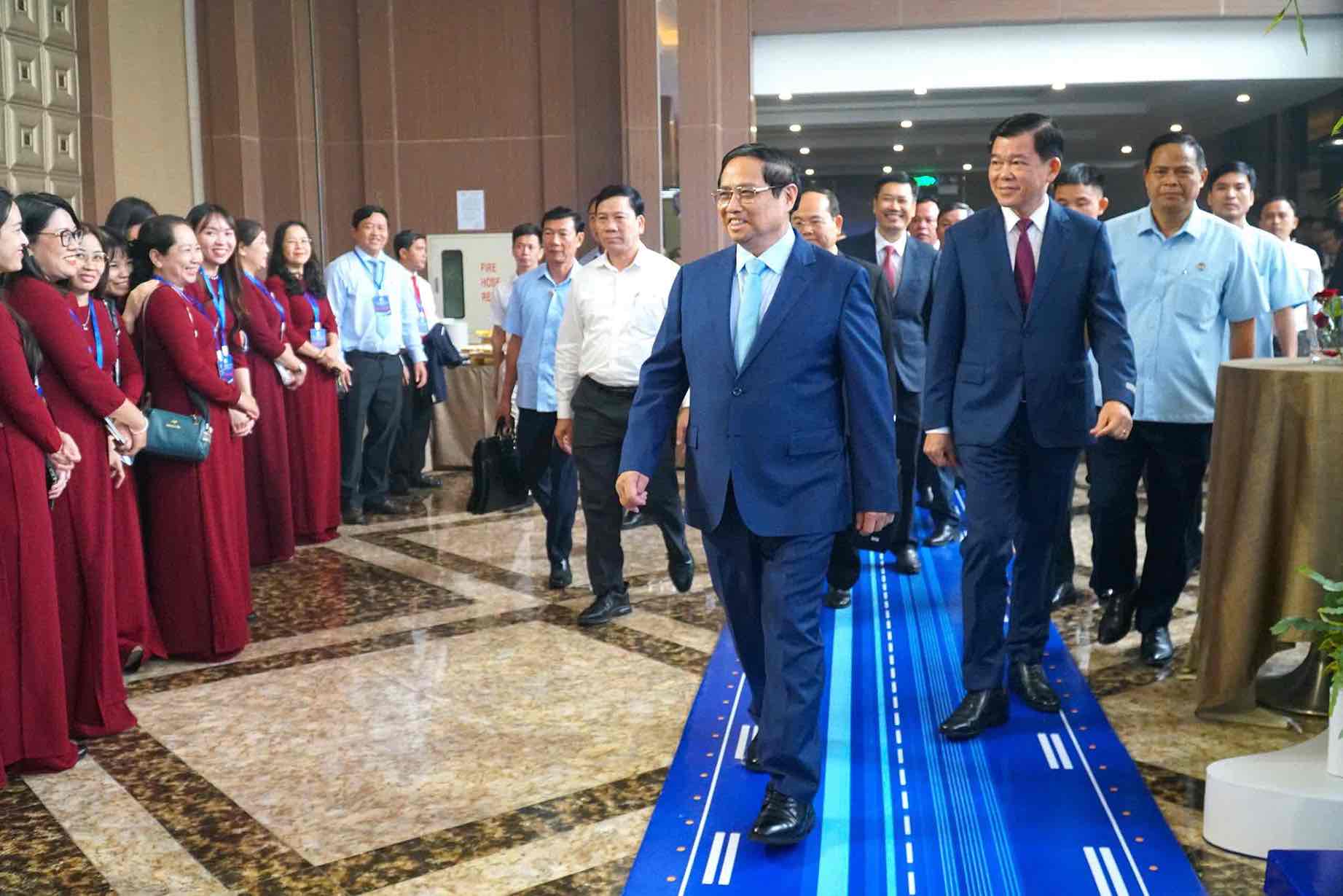 Thủ tướng Chính Phủ Phạm Minh Chính tại hội nghị công bố quy hoạch và xúc tiến đầu tư tỉnh Đồng Nai. Ảnh: HAC