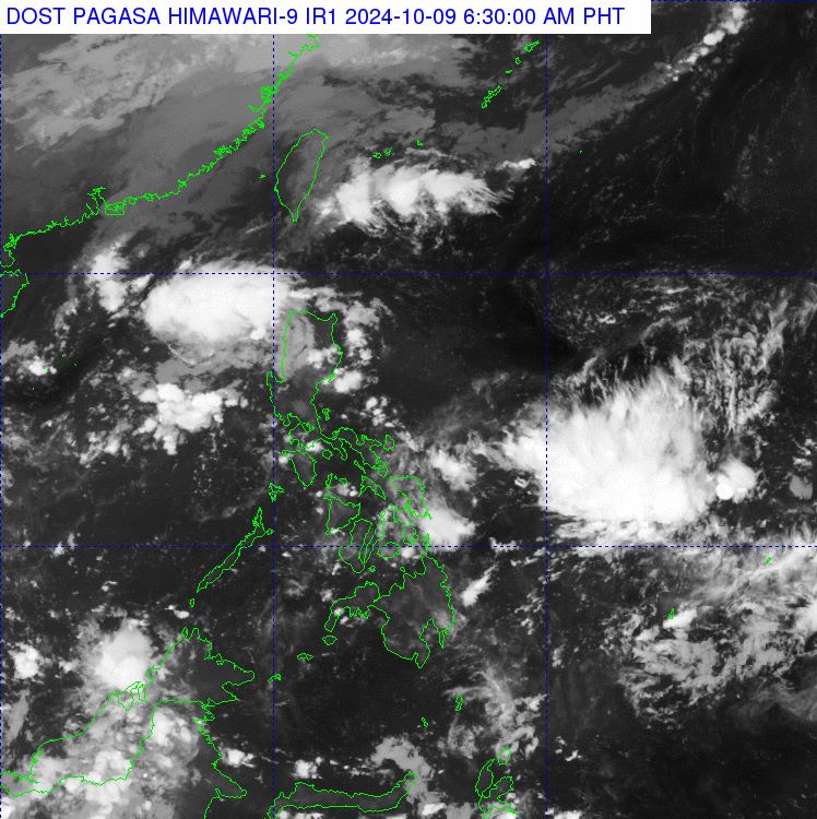 Ảnh vệ tinh hiện trạng thời tiết ở Philippines hồi 6h30 ngày 9.10.2024. Ảnh: PAGASA