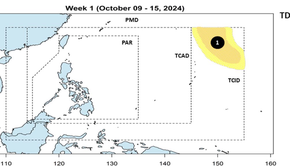 Dự báo áp thấp . Ảnh: PAGASA