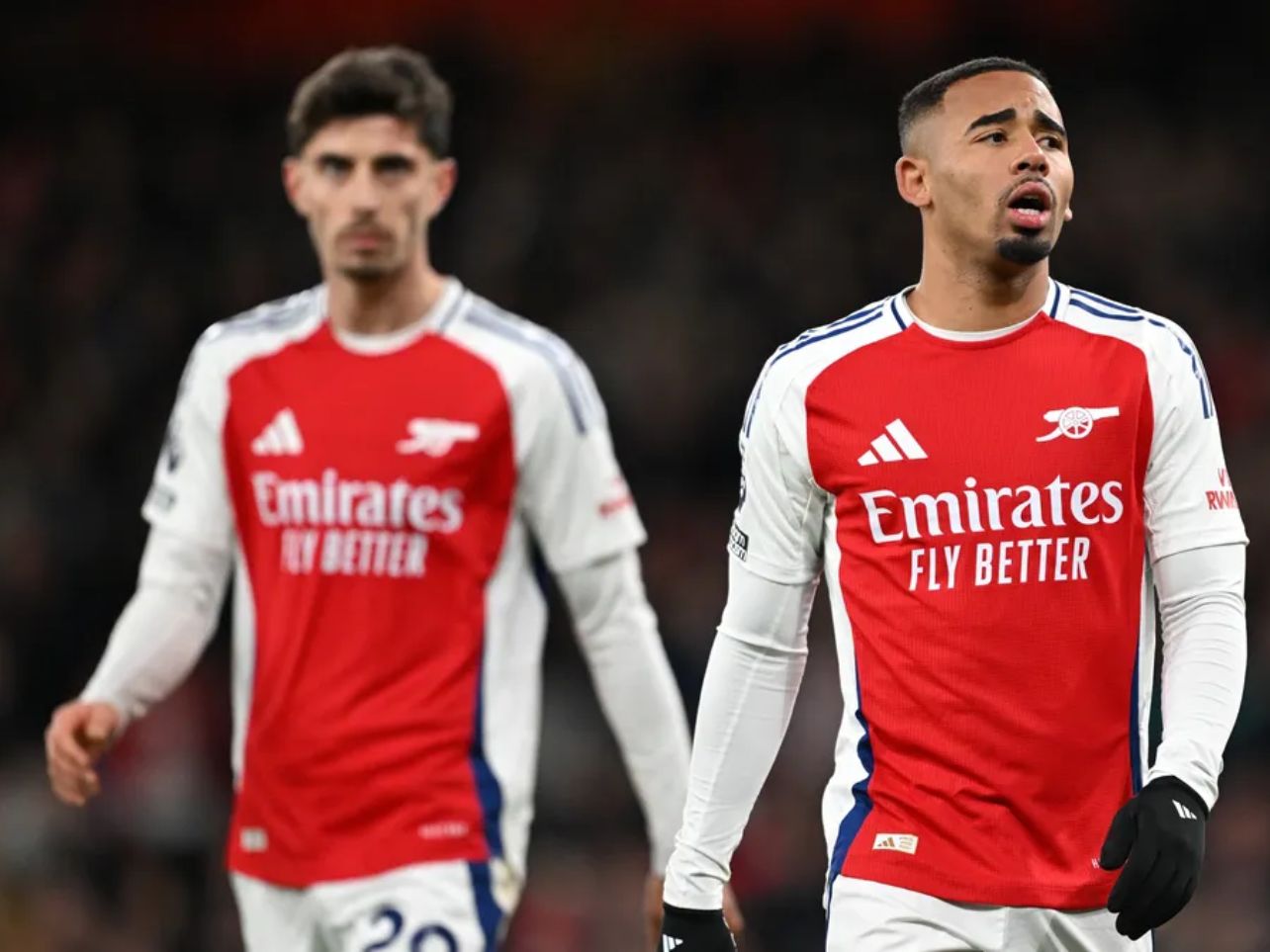 Các chân sút Arsenal bất lực trước hàng thủ kiên cố của Everton: Ảnh: Premier League