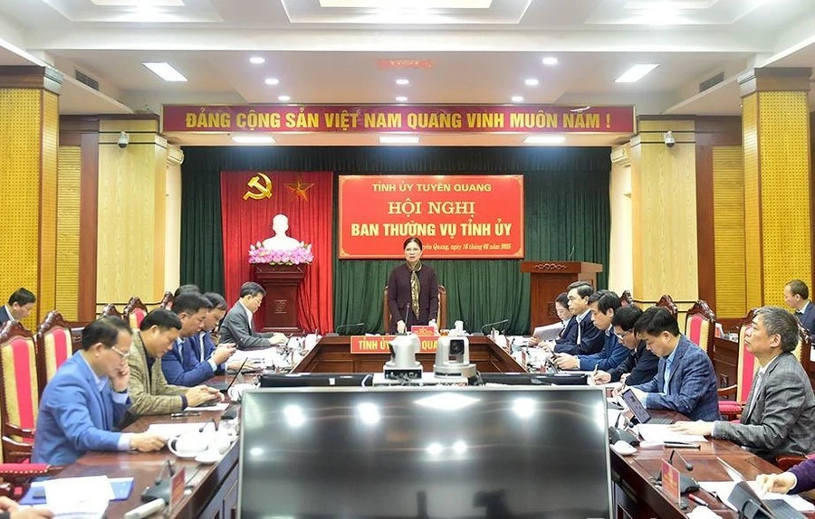 Thường trực Tỉnh ủy Tuyên Quang họp cho ý kiến về sắp xếp tổ chức, bộ máy một số cơ quan theo chủ trương tinh gọn bộ máy, tổ chức và kế hoạch đầu tư công 2025.