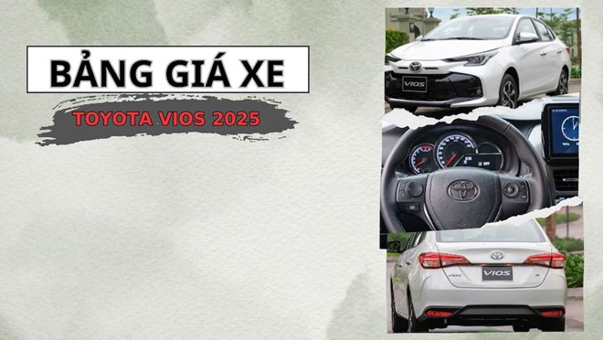 Giá xe Toyota Vios lăn bánh cuối tháng 2.2025