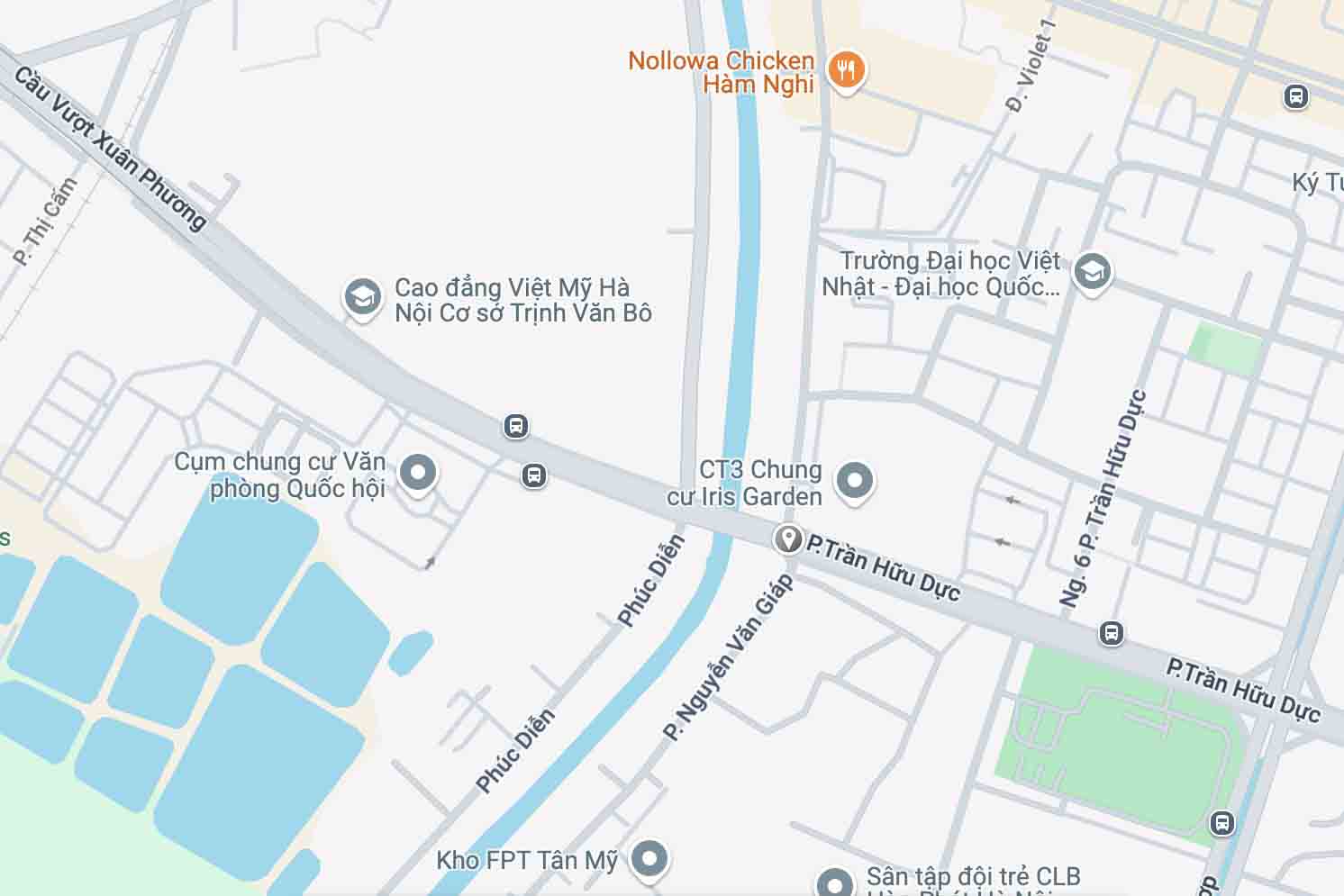 Nút giao Trần Hữu Dực - Nguyễn Văn Giáp vừa được tổ chức lại giao thông. Ảnh: Google Maps