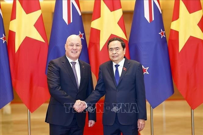 Chủ tịch Quốc hội Trần Thanh Mẫn hội kiến Thủ tướng New Zealand Christopher Luxon.