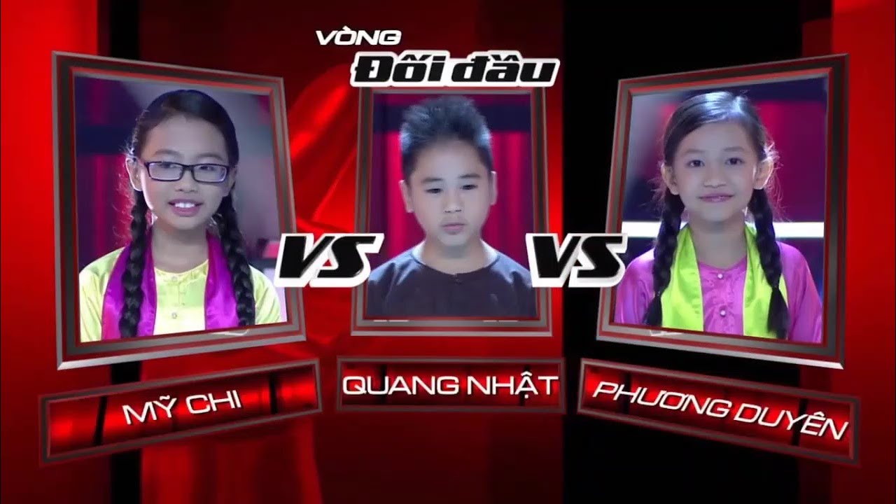 Phương Mỹ Chi tại vòng đối đầu với tiết mục liên khúc 3 miền tại Giọng hát Việt nhí năm 2013. Ảnh: Nhà sản xuất The Voice Kid