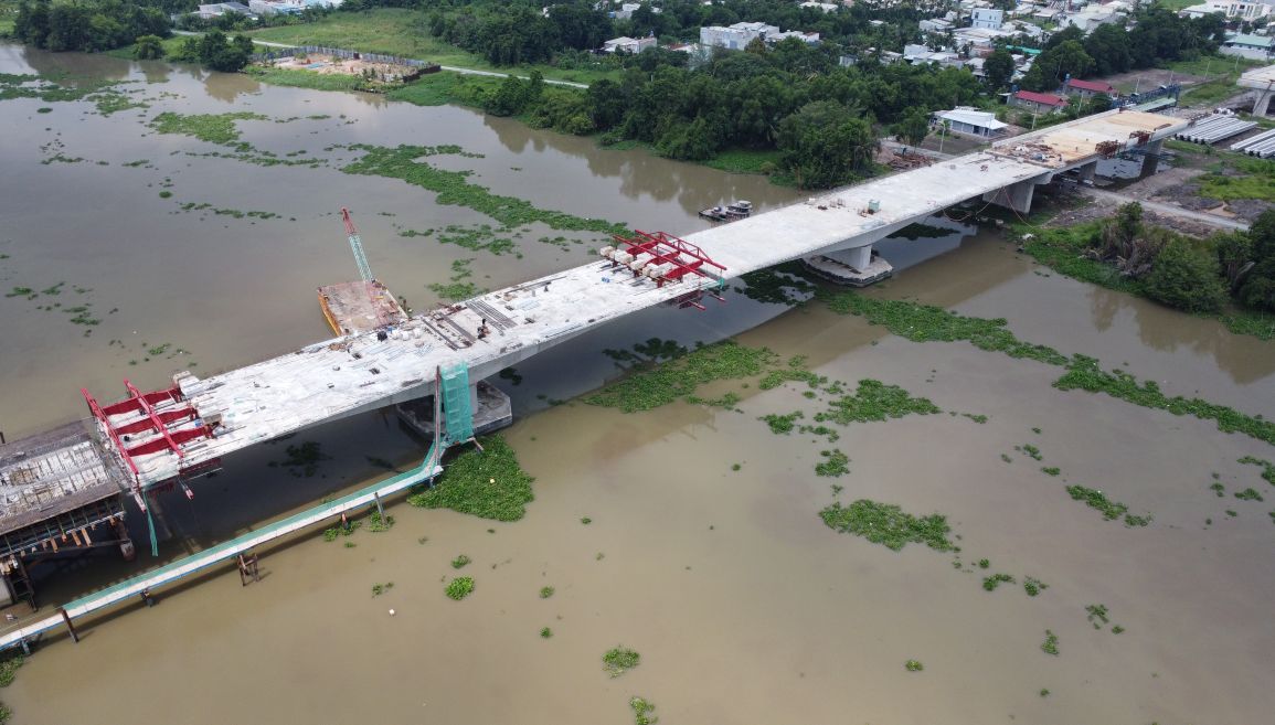 Cầu Bình Gởi trên tuyến Vành đai 3 đã hợp long cuối tháng 6.2025. Ảnh: Đình Trọng