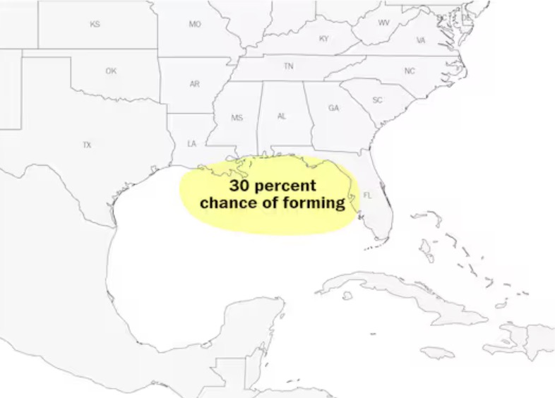 Dự báo bão Dexter hình thành trong tuần này. Ảnh: NOAA