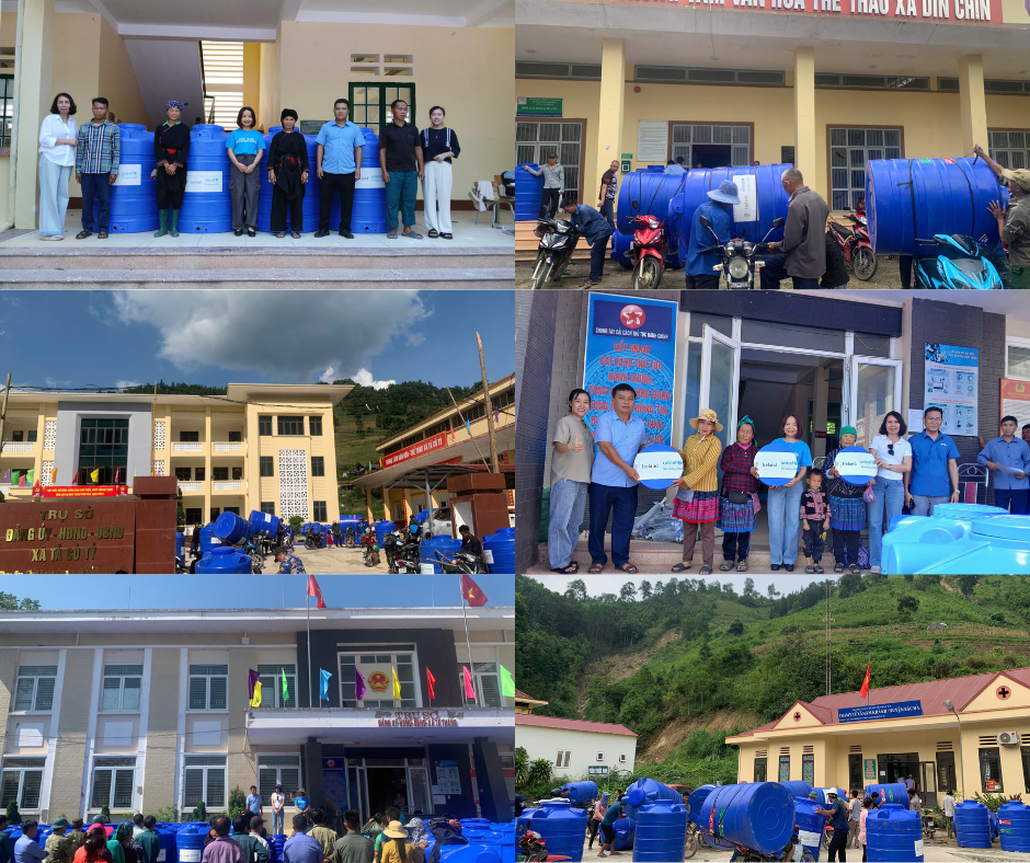 trao tặng bể nước cho dân lào Cai bị hại sau bão số 3 năm 2024