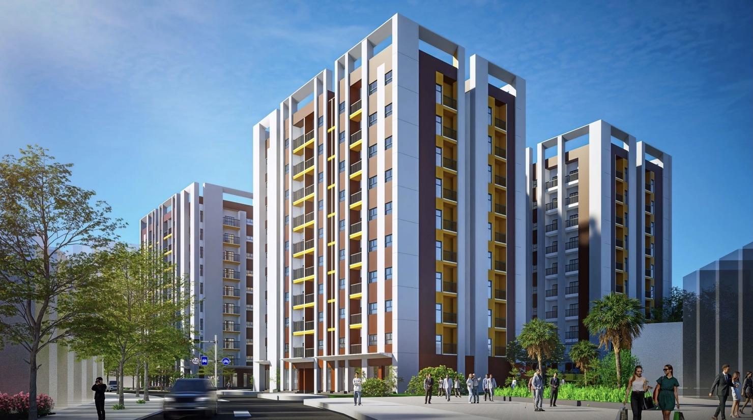 Phối cảnh công trình nhà ở xã hội phường An Xuyên, tỉnh Cà Mau do Công ty TNHH T&T Land Cà Mau làm chủ đầu tư. Ảnh: T&T Group