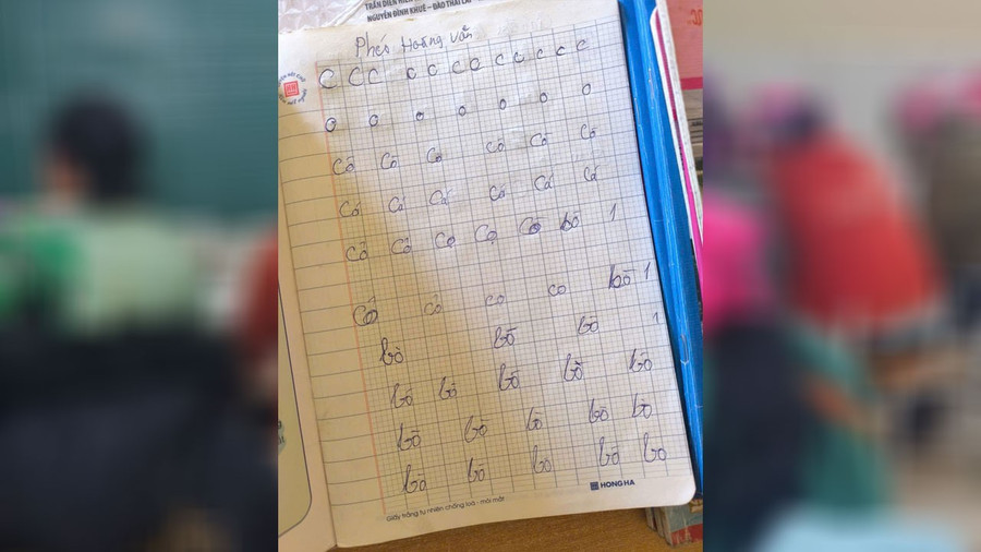 Nét chữ của học viên lớp xóa mù chữ. xoa-mu-chu-che-lech-6.jpg