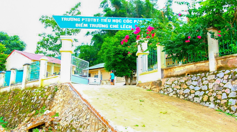 Điểm trường Chè Lếch - nơi tổ chức lớp học xóa mù chữ.