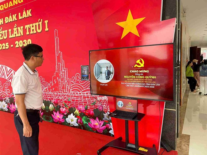 Đắk Lắk ứng dụng công nghệ nhận diện khuôn mặt tại Đại hội Đảng bộ