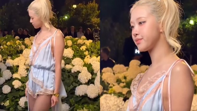 Mái tóc của Rosé khi xuất hiện tại Tuần lễ Thời trang Paris khiến người hâm mộ lo lắng. Ảnh: Cắt từ video.