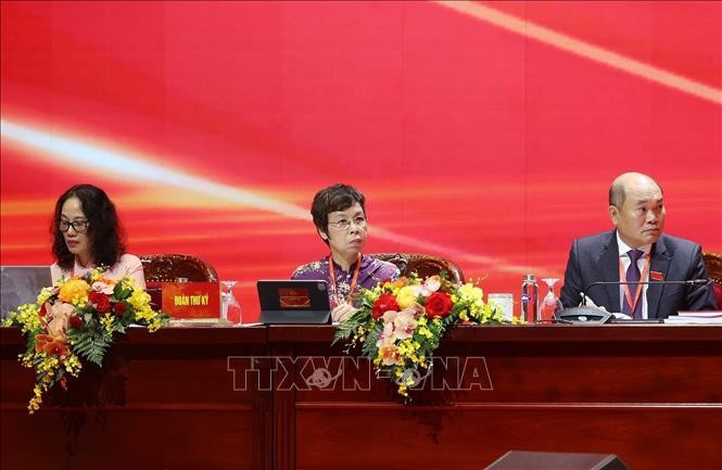 Tổ Thư ký Đại hội Đảng bộ Chính phủ tổ chức Đại hội đại biểu lần thứ nhất, nhiệm kỳ 2025 - 2030. Ảnh: Dương Giang/TTXVN